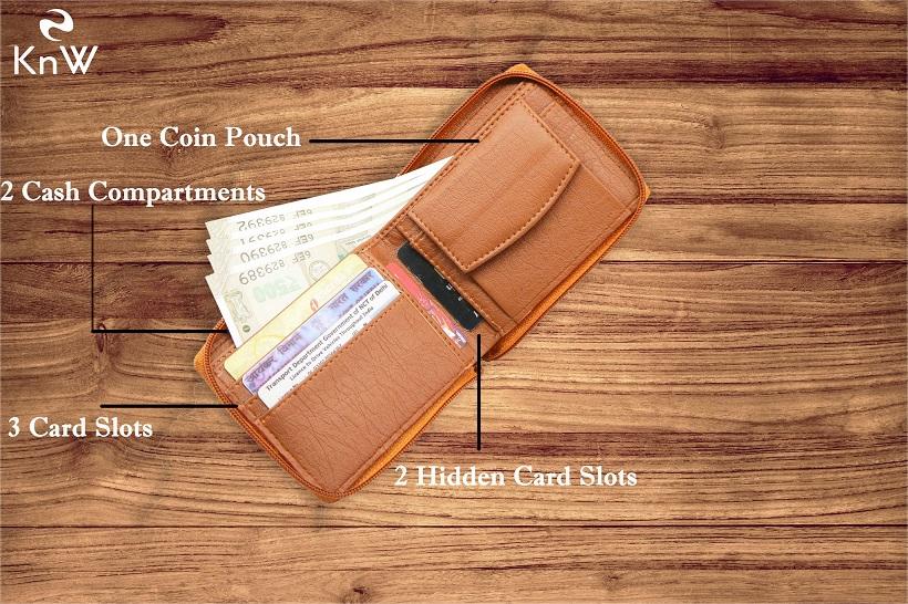 KnW Wallet Leather Green 8 Card Holder